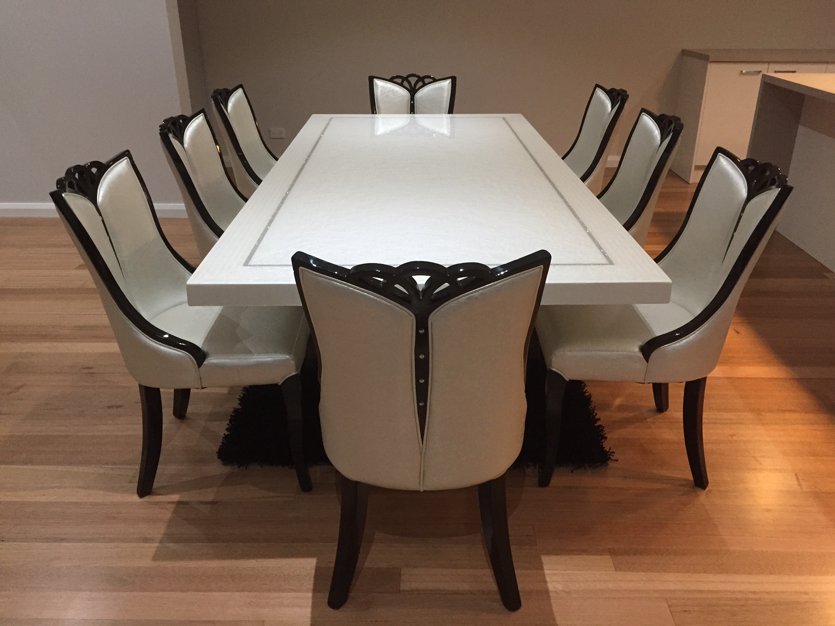 Bianca Marble Dining table with 8 Chairs | Marble King High Dining Room Tables