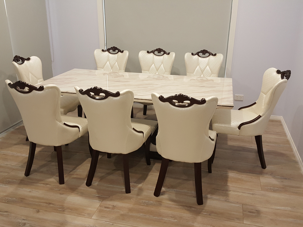 Ferrara Marble Dining Table with 8 Chairs | Marble King