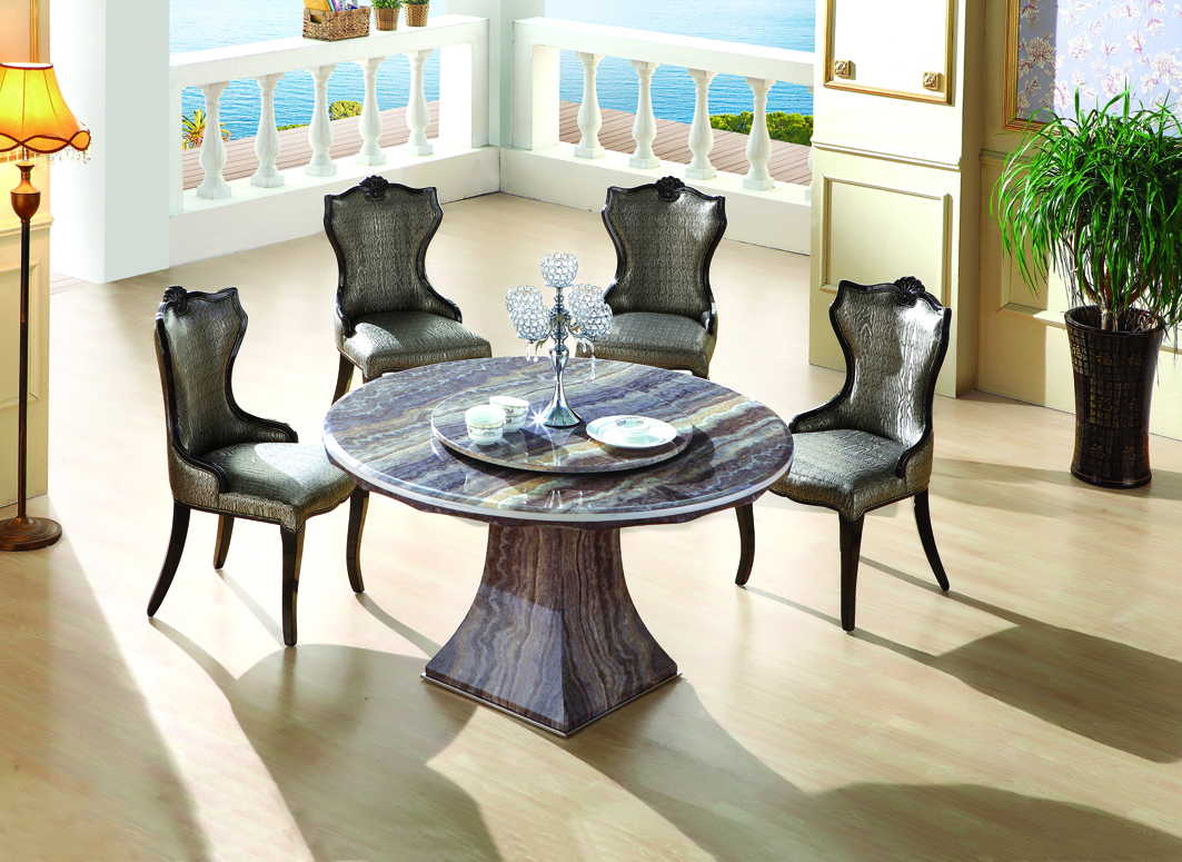 Lina marble dining table with 6 chairs | Marble King